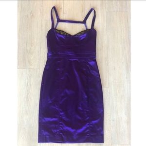 Bebe - Purple & Lace Pencil Dress- Size Medium
